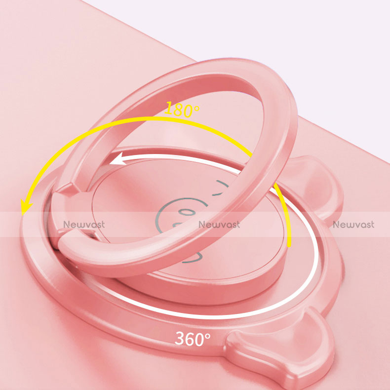 Ultra-thin Silicone Gel Soft Case Cover with Magnetic Finger Ring Stand A01 for Realme X7 5G