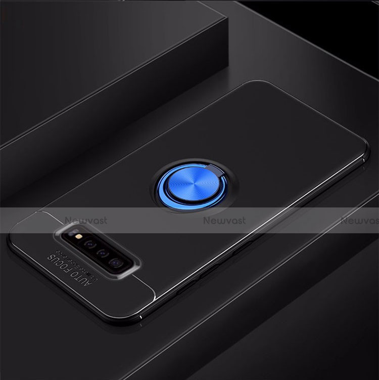 Ultra-thin Silicone Gel Soft Case Cover with Magnetic Finger Ring Stand A01 for Samsung Galaxy S10