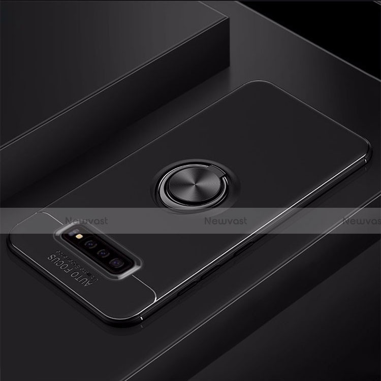 Ultra-thin Silicone Gel Soft Case Cover with Magnetic Finger Ring Stand A01 for Samsung Galaxy S10