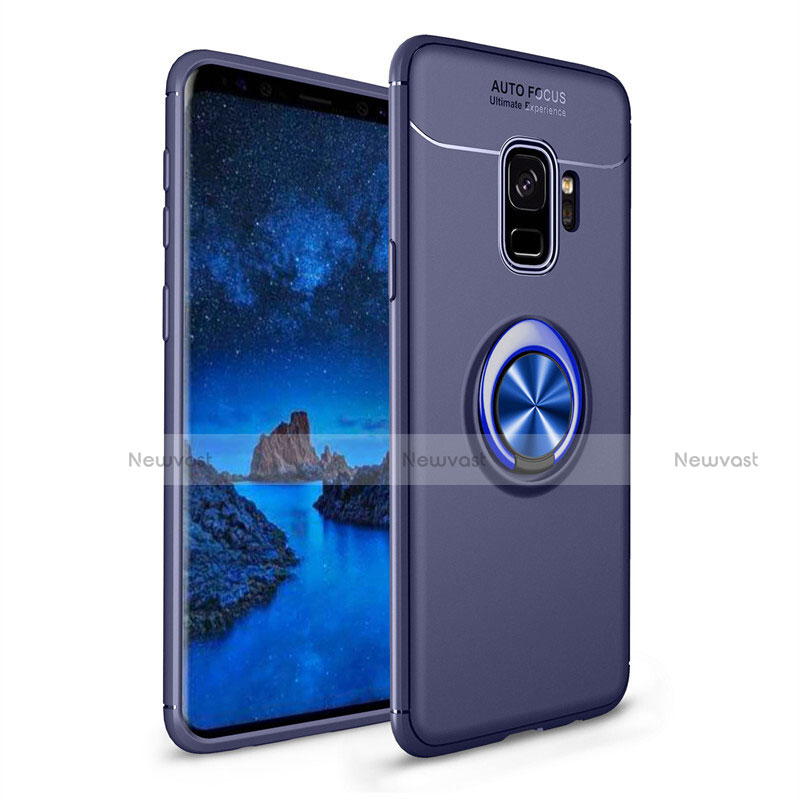 Ultra-thin Silicone Gel Soft Case Cover with Magnetic Finger Ring Stand A01 for Samsung Galaxy S9