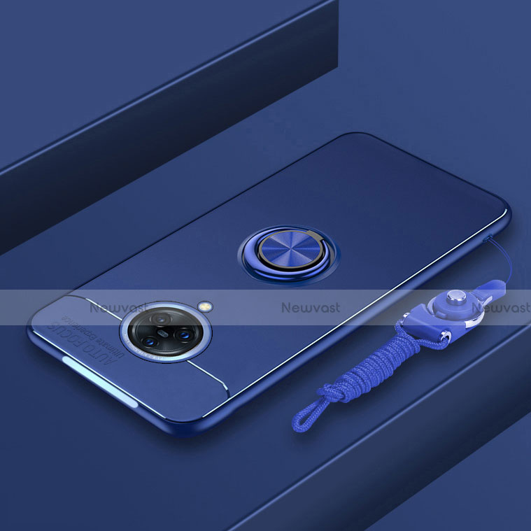 Ultra-thin Silicone Gel Soft Case Cover with Magnetic Finger Ring Stand A01 for Vivo Nex 3 5G