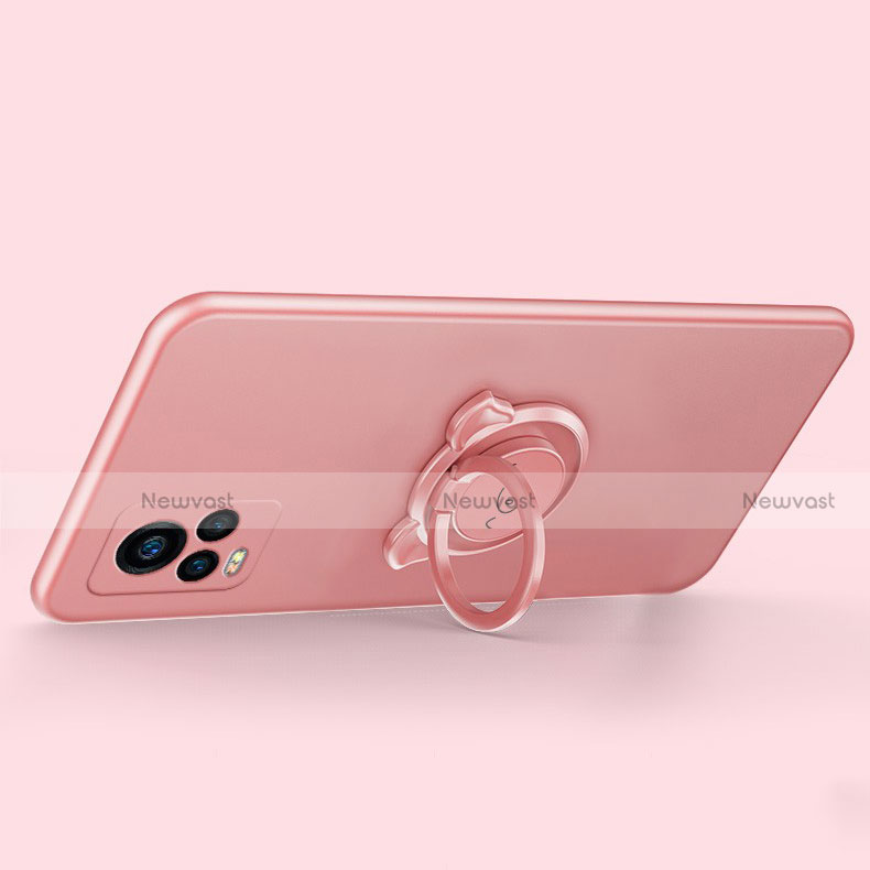 Ultra-thin Silicone Gel Soft Case Cover with Magnetic Finger Ring Stand A01 for Vivo V20 Pro 5G
