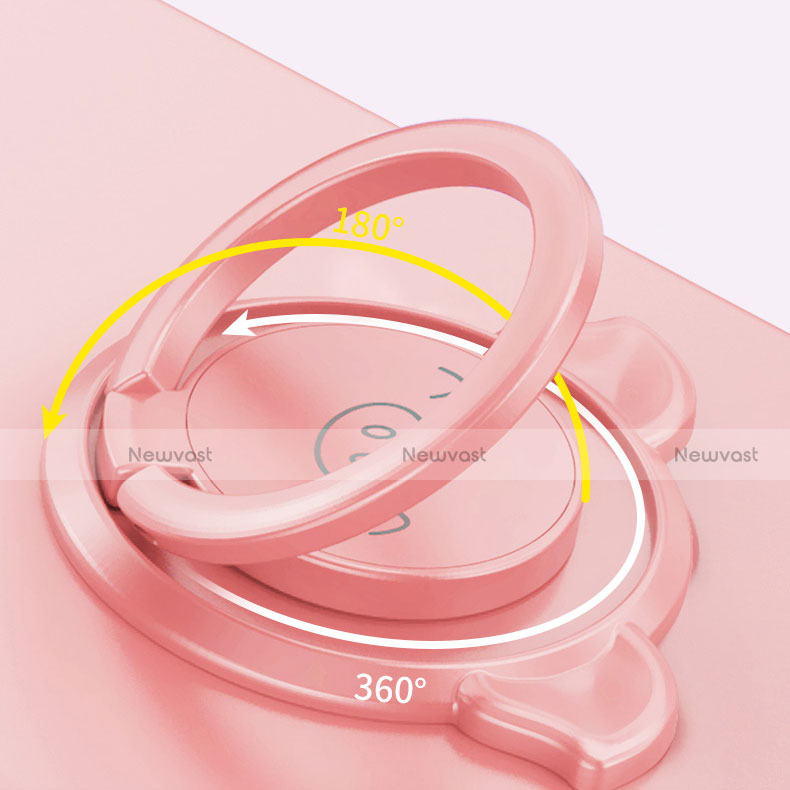 Ultra-thin Silicone Gel Soft Case Cover with Magnetic Finger Ring Stand A01 for Vivo X51 5G