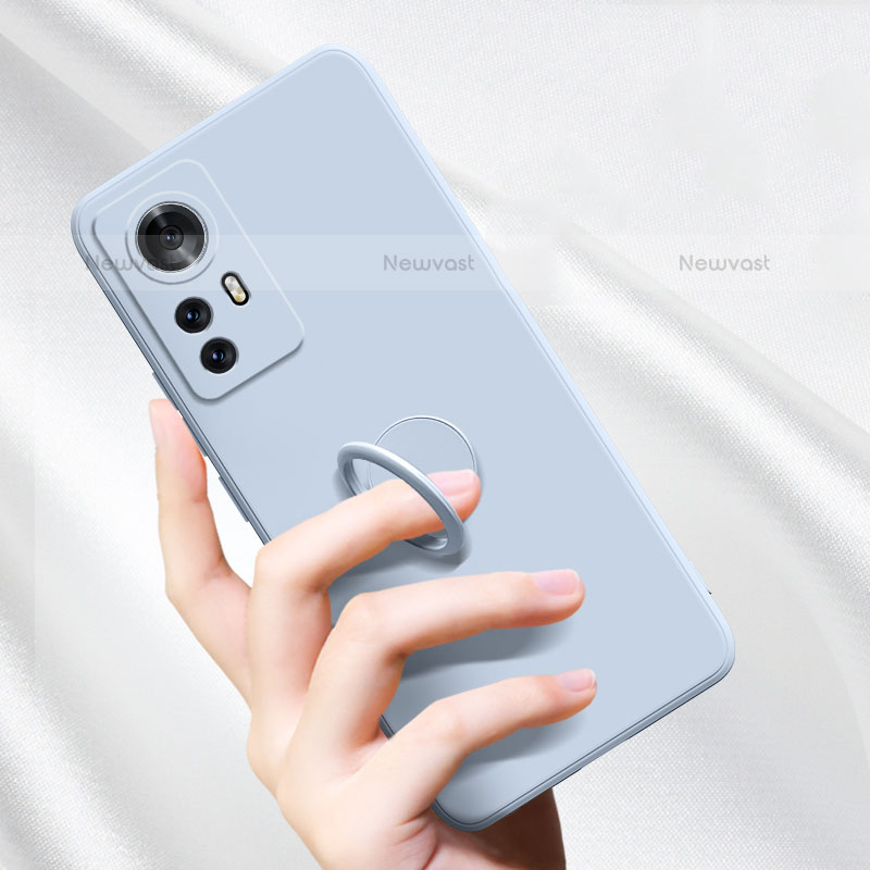 Ultra-thin Silicone Gel Soft Case Cover with Magnetic Finger Ring Stand A01 for Xiaomi Mi 12 5G