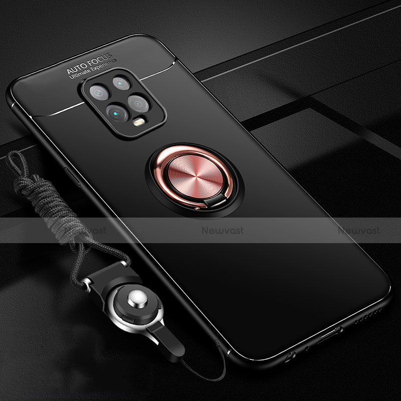 Ultra-thin Silicone Gel Soft Case Cover with Magnetic Finger Ring Stand A01 for Xiaomi Redmi 10X 5G