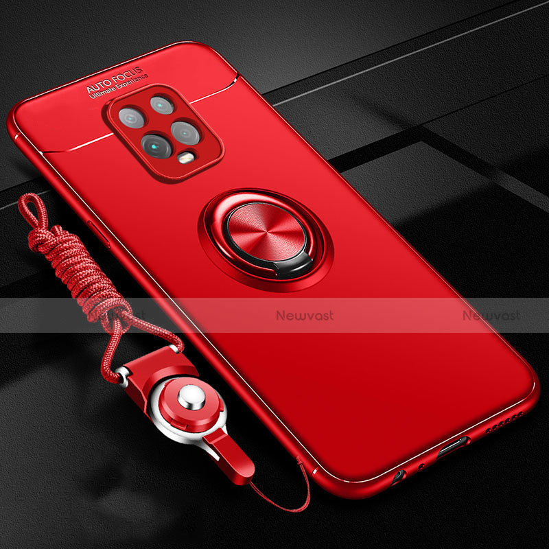 Ultra-thin Silicone Gel Soft Case Cover with Magnetic Finger Ring Stand A01 for Xiaomi Redmi 10X Pro 5G