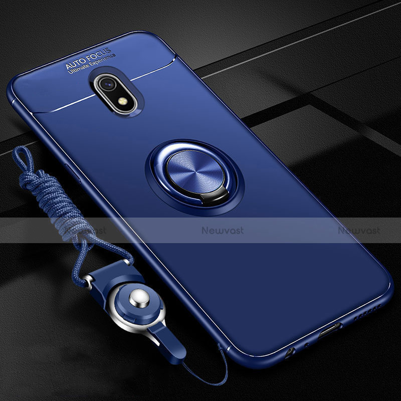 Ultra-thin Silicone Gel Soft Case Cover with Magnetic Finger Ring Stand A01 for Xiaomi Redmi 8A