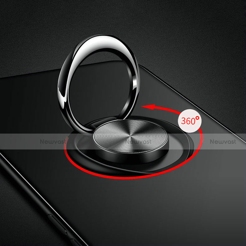 Ultra-thin Silicone Gel Soft Case Cover with Magnetic Finger Ring Stand A01 for Xiaomi Redmi Note 8 Pro