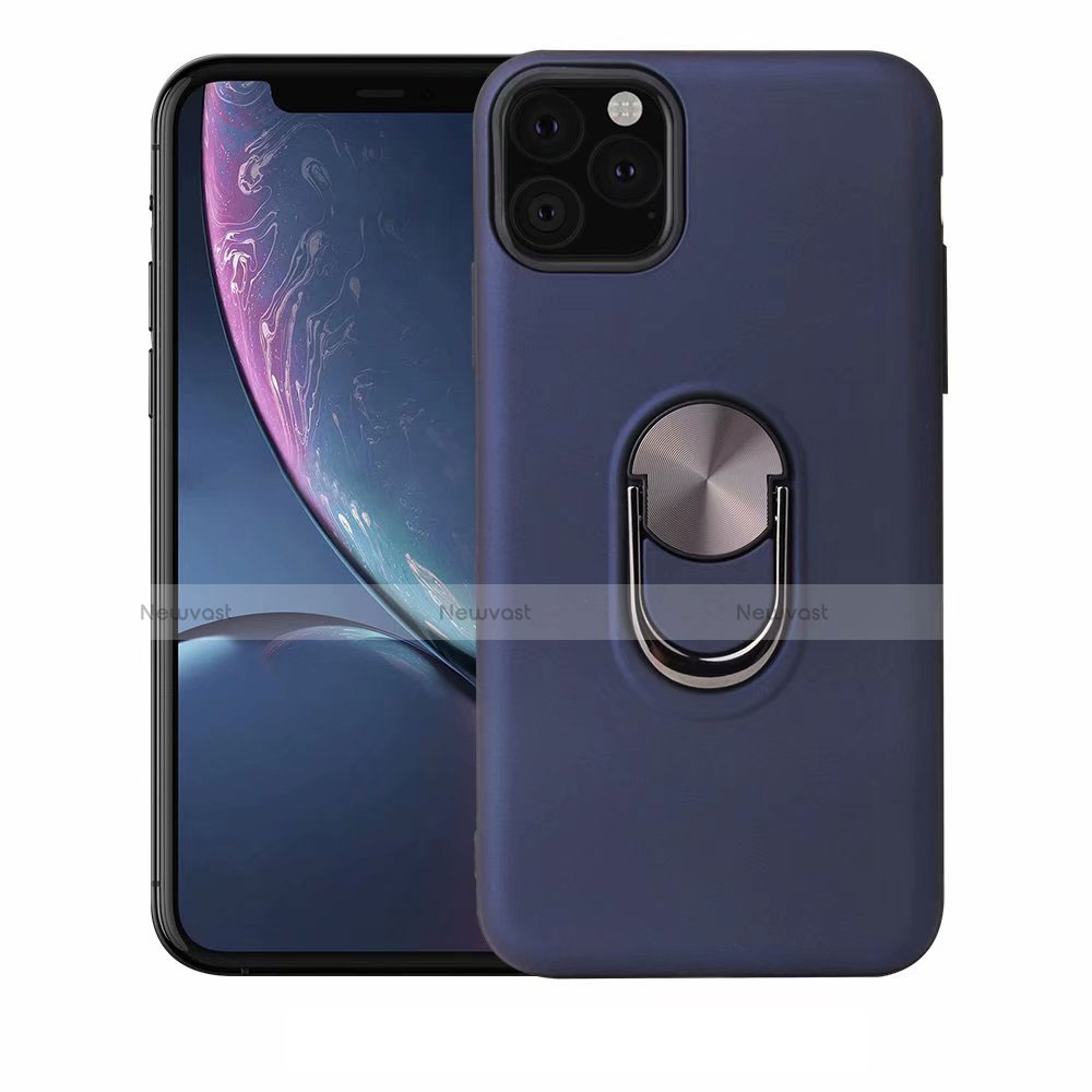 Ultra-thin Silicone Gel Soft Case Cover with Magnetic Finger Ring Stand A02 for Apple iPhone 11 Pro