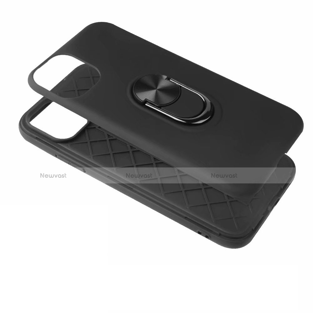Ultra-thin Silicone Gel Soft Case Cover with Magnetic Finger Ring Stand A02 for Apple iPhone 11 Pro Max