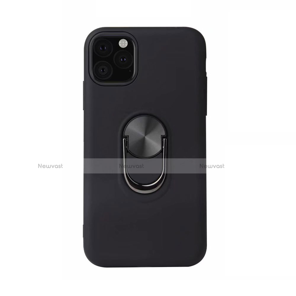 Ultra-thin Silicone Gel Soft Case Cover with Magnetic Finger Ring Stand A02 for Apple iPhone 11 Pro Max