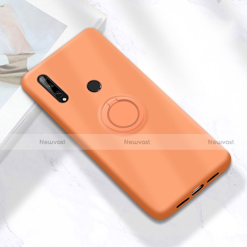 Ultra-thin Silicone Gel Soft Case Cover with Magnetic Finger Ring Stand A02 for Huawei Enjoy 10 Plus