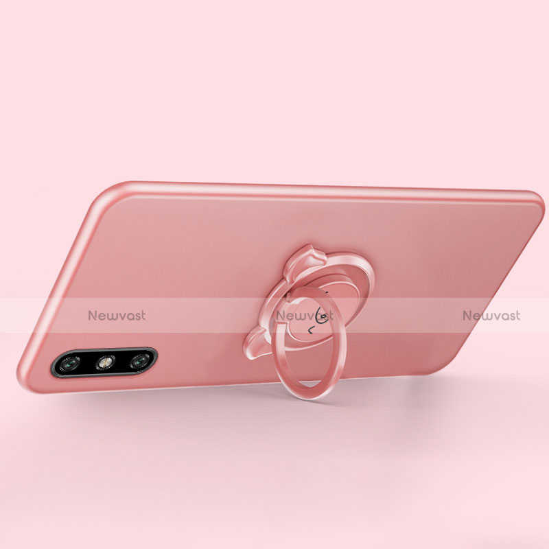 Ultra-thin Silicone Gel Soft Case Cover with Magnetic Finger Ring Stand A02 for Huawei Enjoy 10e