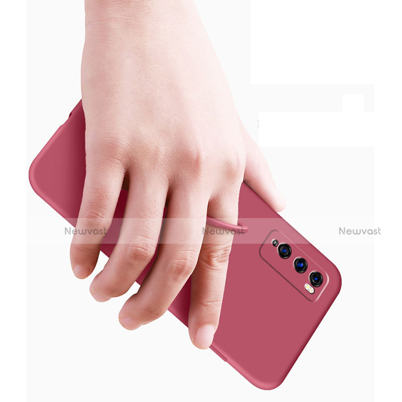 Ultra-thin Silicone Gel Soft Case Cover with Magnetic Finger Ring Stand A02 for Huawei Enjoy Z 5G