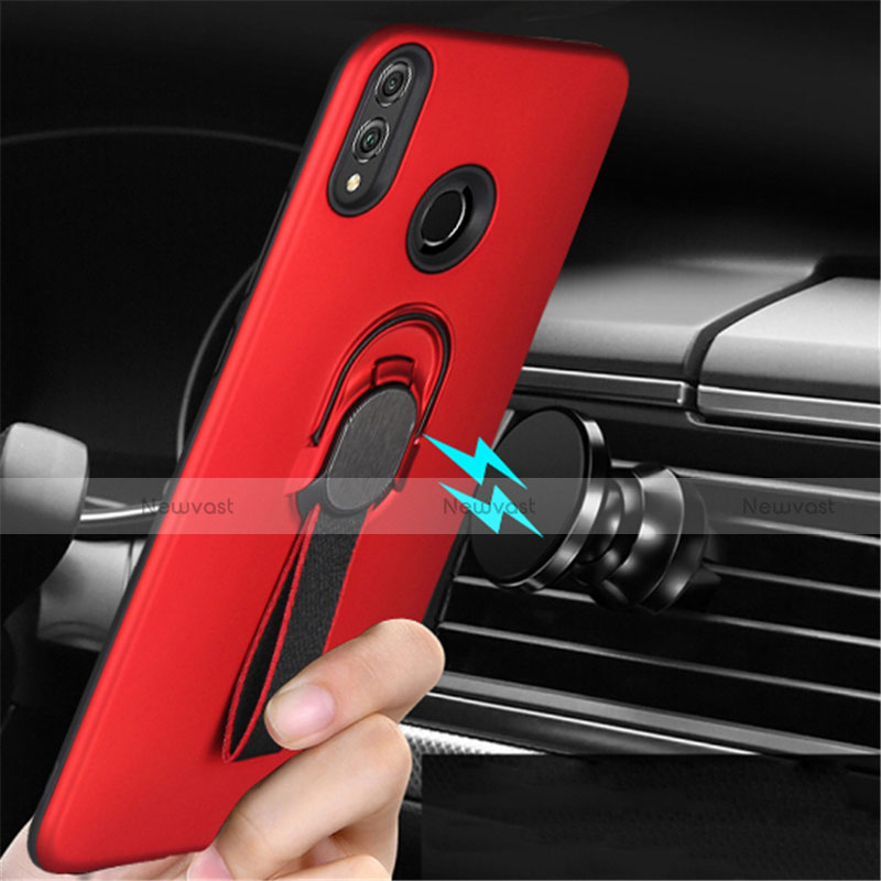 Ultra-thin Silicone Gel Soft Case Cover with Magnetic Finger Ring Stand A02 for Huawei Honor 8X