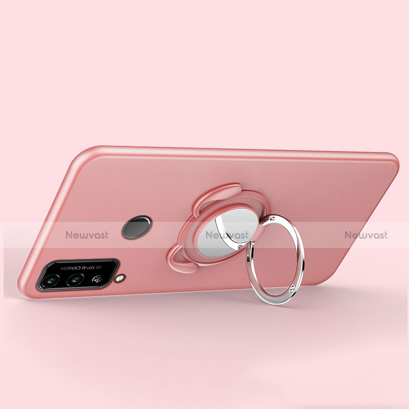 Ultra-thin Silicone Gel Soft Case Cover with Magnetic Finger Ring Stand A02 for Huawei Honor Play4T