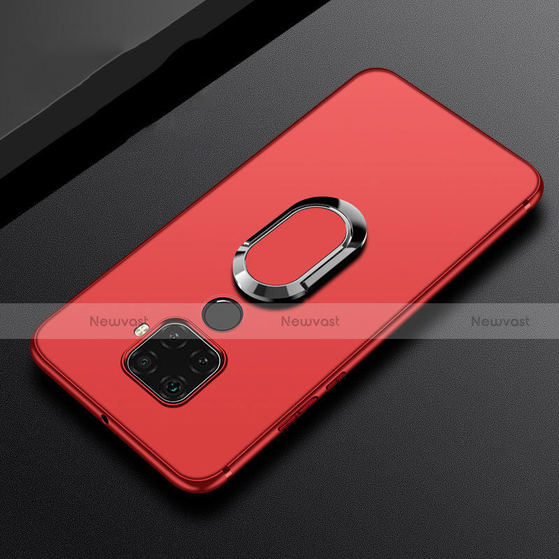 Ultra-thin Silicone Gel Soft Case Cover with Magnetic Finger Ring Stand A02 for Huawei Mate 30 Lite