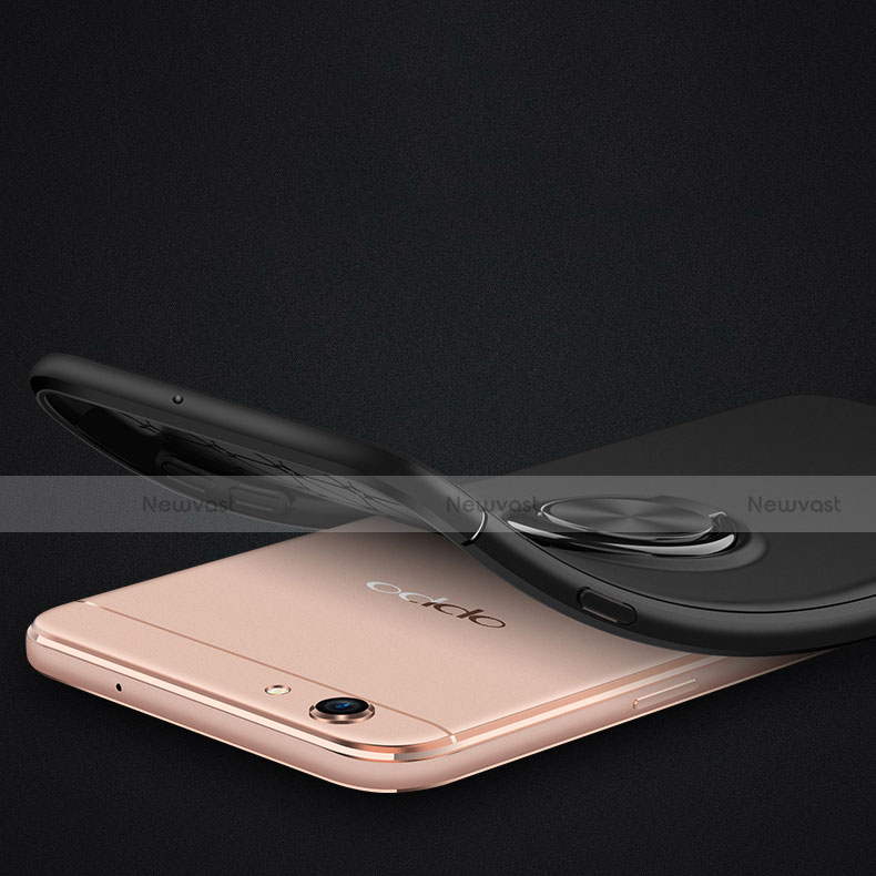 Ultra-thin Silicone Gel Soft Case Cover with Magnetic Finger Ring Stand A02 for Oppo A3