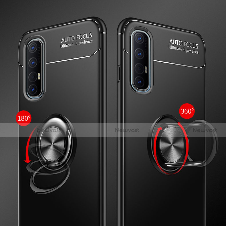 Ultra-thin Silicone Gel Soft Case Cover with Magnetic Finger Ring Stand A02 for Oppo Find X2 Neo