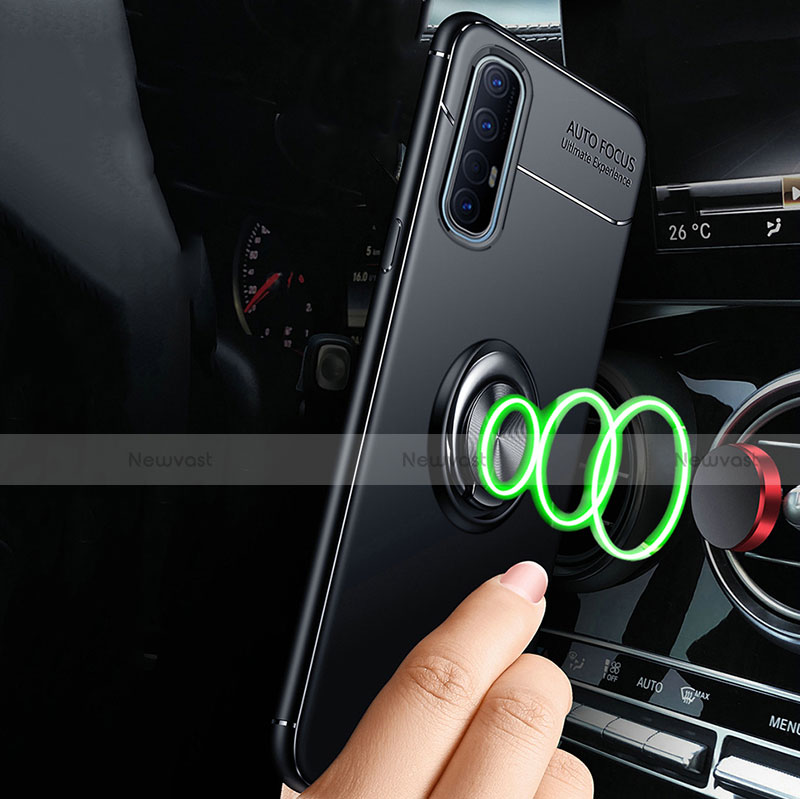 Ultra-thin Silicone Gel Soft Case Cover with Magnetic Finger Ring Stand A02 for Oppo Find X2 Neo