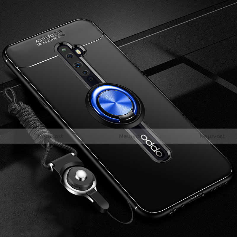 Ultra-thin Silicone Gel Soft Case Cover with Magnetic Finger Ring Stand A02 for Oppo Reno2 Z