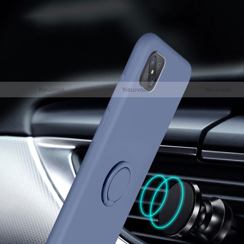 Ultra-thin Silicone Gel Soft Case Cover with Magnetic Finger Ring Stand A02 for Oppo Reno4 Z 5G