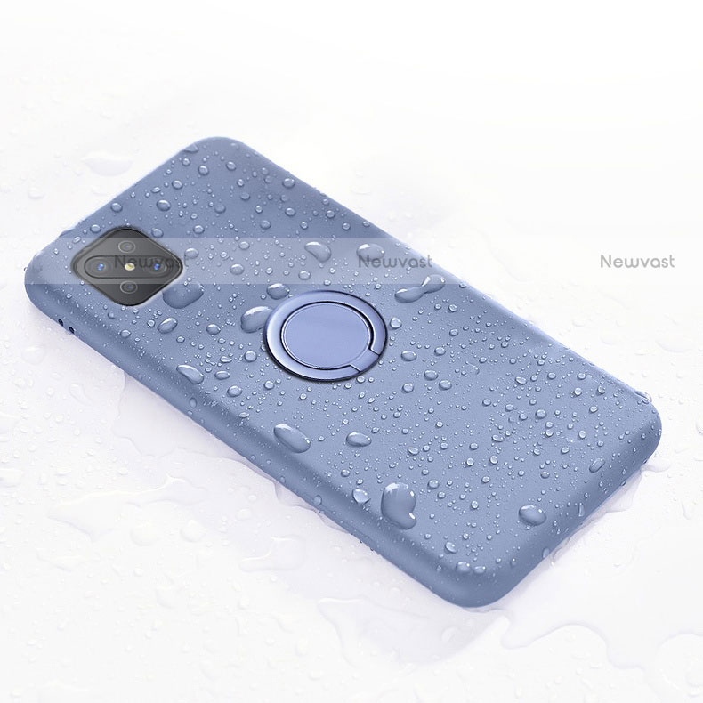Ultra-thin Silicone Gel Soft Case Cover with Magnetic Finger Ring Stand A02 for Oppo Reno4 Z 5G