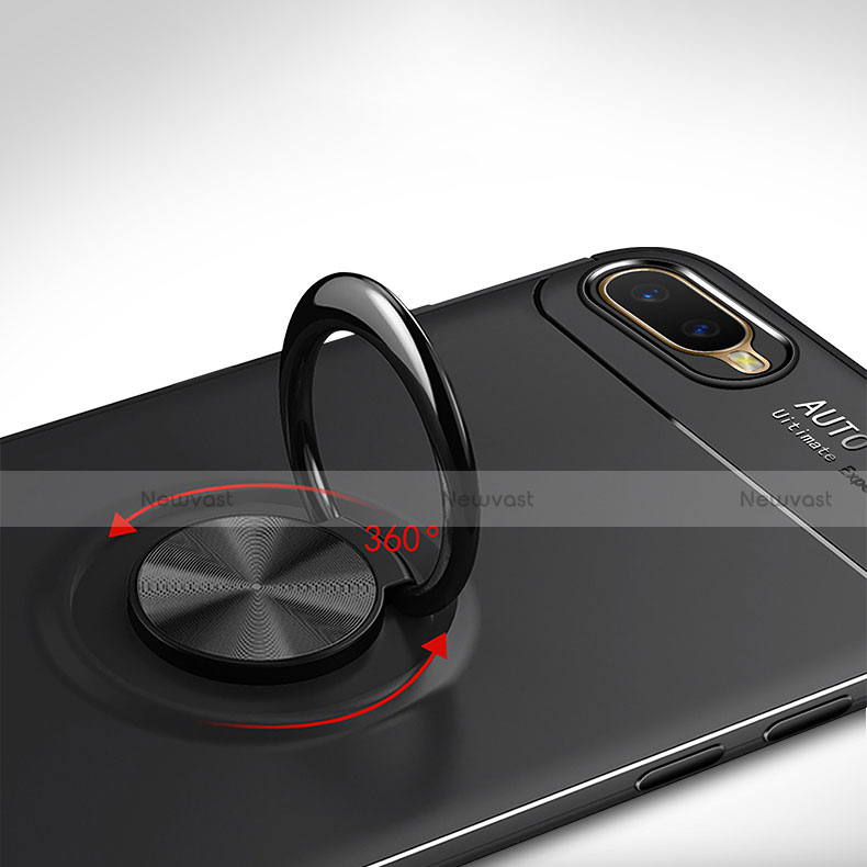 Ultra-thin Silicone Gel Soft Case Cover with Magnetic Finger Ring Stand A02 for Oppo RX17 Neo