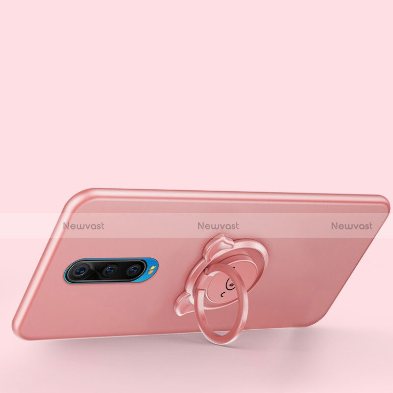 Ultra-thin Silicone Gel Soft Case Cover with Magnetic Finger Ring Stand A02 for Oppo RX17 Pro