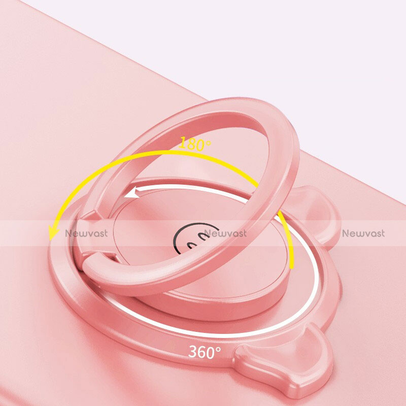 Ultra-thin Silicone Gel Soft Case Cover with Magnetic Finger Ring Stand A02 for Oppo RX17 Pro