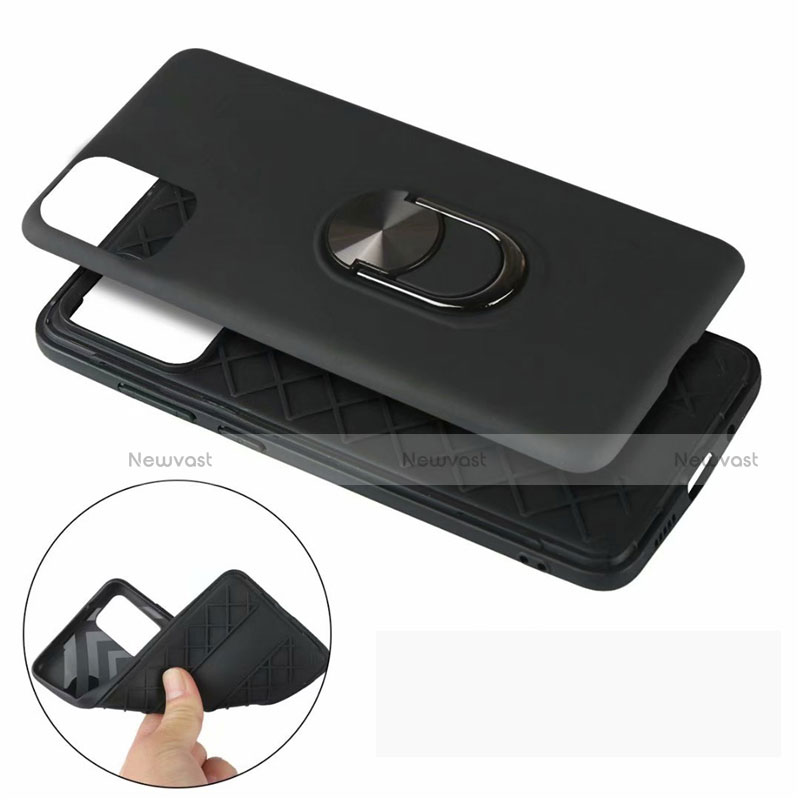 Ultra-thin Silicone Gel Soft Case Cover with Magnetic Finger Ring Stand A02 for Samsung Galaxy A51 5G