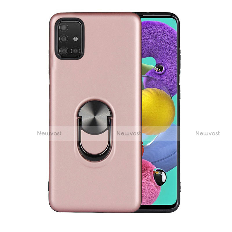 Ultra-thin Silicone Gel Soft Case Cover with Magnetic Finger Ring Stand A02 for Samsung Galaxy A71 5G