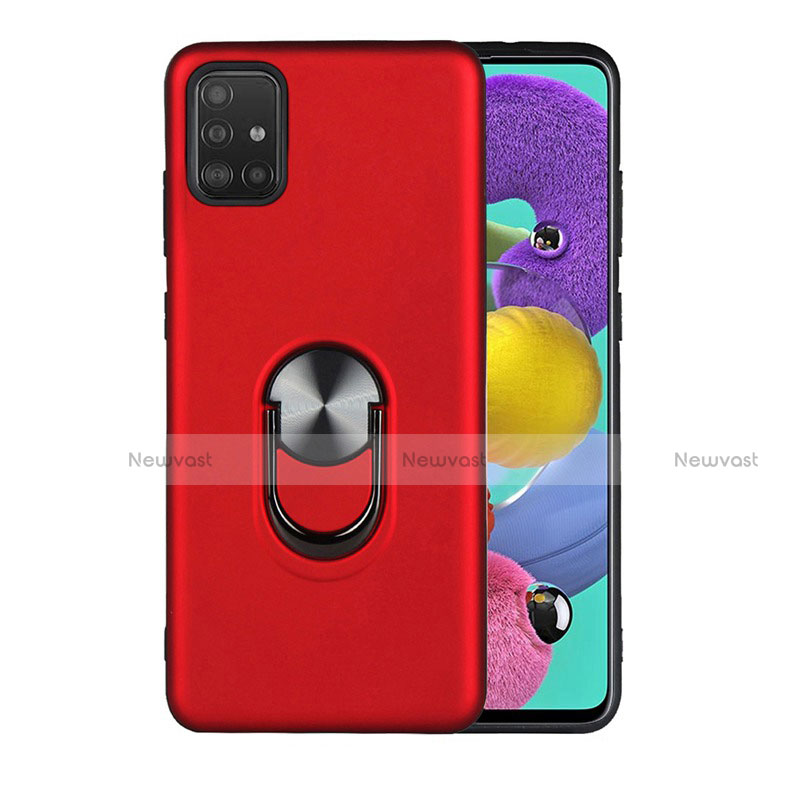 Ultra-thin Silicone Gel Soft Case Cover with Magnetic Finger Ring Stand A02 for Samsung Galaxy A71 5G