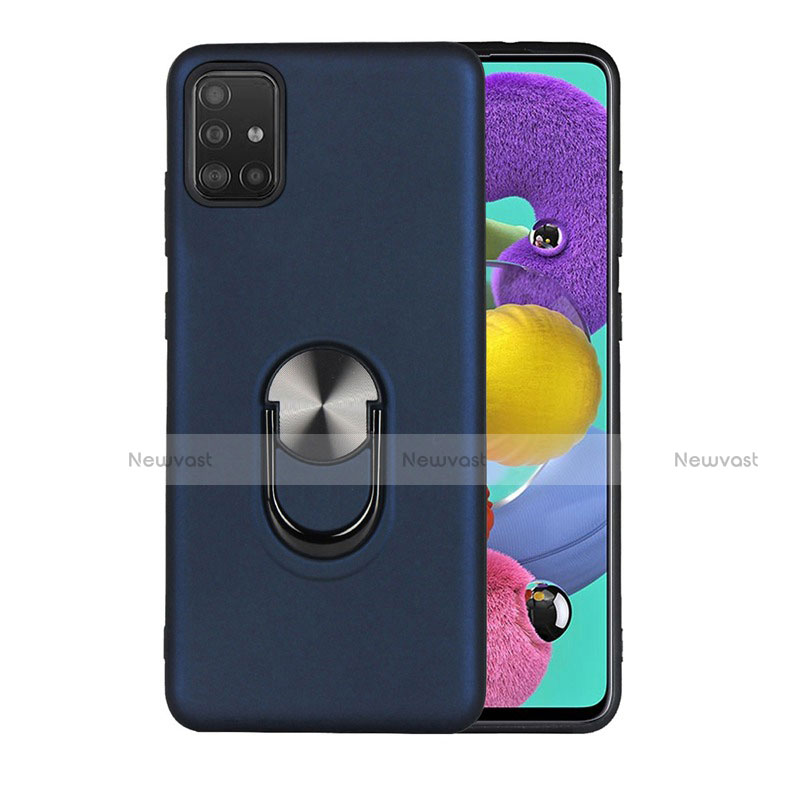 Ultra-thin Silicone Gel Soft Case Cover with Magnetic Finger Ring Stand A02 for Samsung Galaxy A71 5G