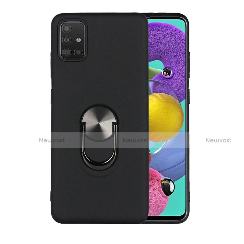 Ultra-thin Silicone Gel Soft Case Cover with Magnetic Finger Ring Stand A02 for Samsung Galaxy A71 5G