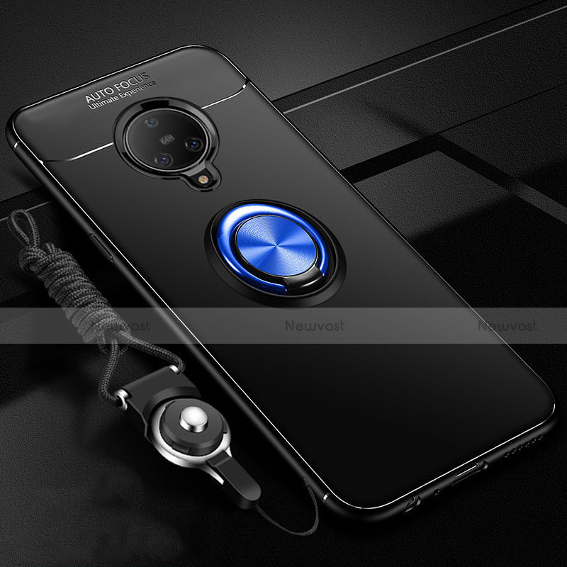 Ultra-thin Silicone Gel Soft Case Cover with Magnetic Finger Ring Stand A02 for Vivo Nex 3 5G