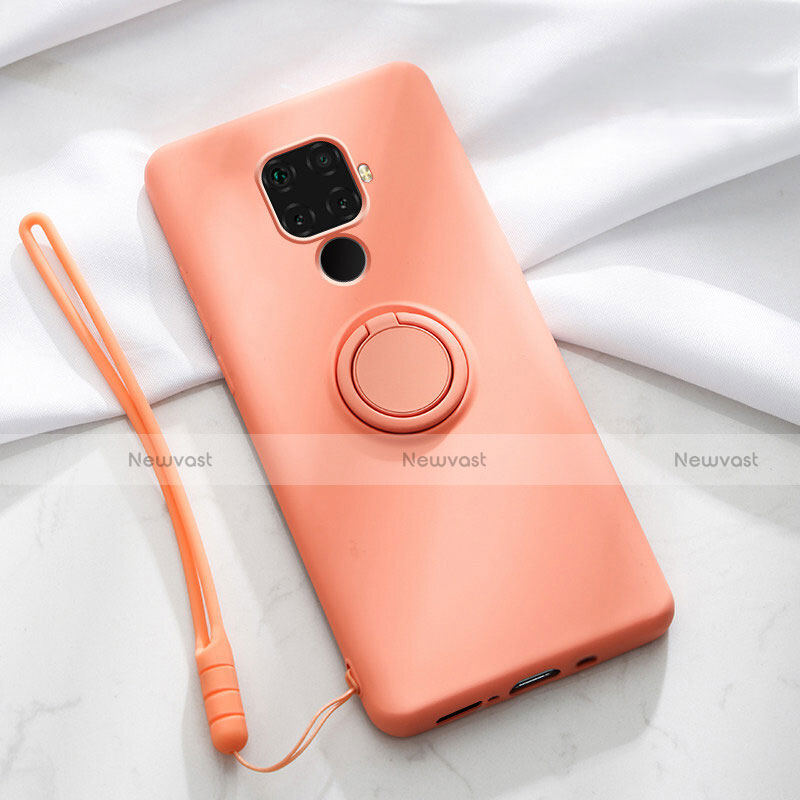 Ultra-thin Silicone Gel Soft Case Cover with Magnetic Finger Ring Stand A03 for Huawei Nova 5z