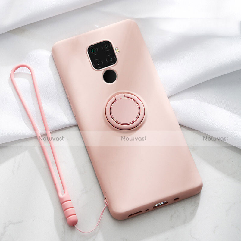 Ultra-thin Silicone Gel Soft Case Cover with Magnetic Finger Ring Stand A03 for Huawei Nova 5z