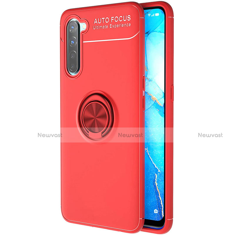 Ultra-thin Silicone Gel Soft Case Cover with Magnetic Finger Ring Stand A03 for Oppo Find X2 Lite