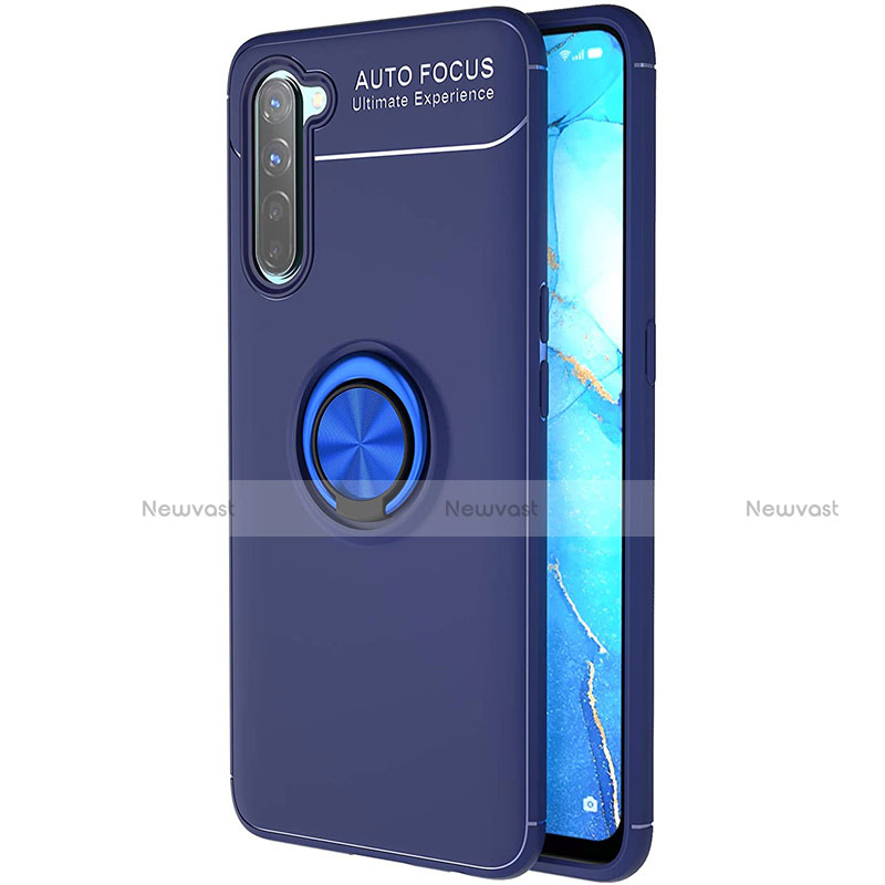 Ultra-thin Silicone Gel Soft Case Cover with Magnetic Finger Ring Stand A03 for Oppo K7 5G