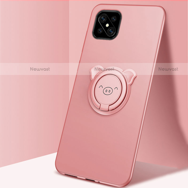 Ultra-thin Silicone Gel Soft Case Cover with Magnetic Finger Ring Stand A03 for Oppo Reno4 Z 5G
