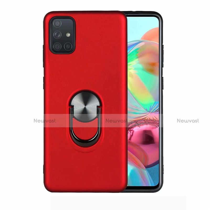 Ultra-thin Silicone Gel Soft Case Cover with Magnetic Finger Ring Stand A03 for Samsung Galaxy A71 5G