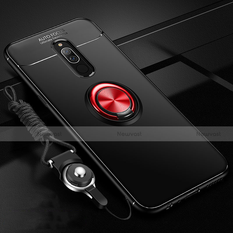 Ultra-thin Silicone Gel Soft Case Cover with Magnetic Finger Ring Stand A03 for Xiaomi Redmi 8