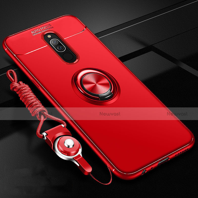 Ultra-thin Silicone Gel Soft Case Cover with Magnetic Finger Ring Stand A03 for Xiaomi Redmi 8