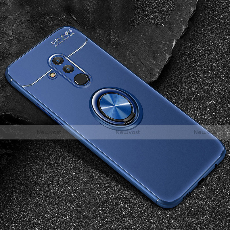 Ultra-thin Silicone Gel Soft Case Cover with Magnetic Finger Ring Stand A04 for Huawei Mate 20 Lite