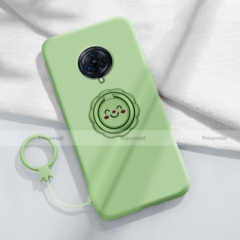 Ultra-thin Silicone Gel Soft Case Cover with Magnetic Finger Ring Stand A04 for Vivo Nex 3S