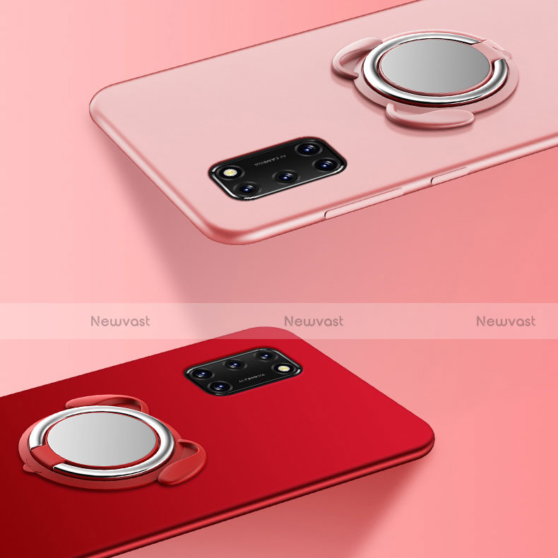 Ultra-thin Silicone Gel Soft Case Cover with Magnetic Finger Ring Stand A05 for Oppo A92