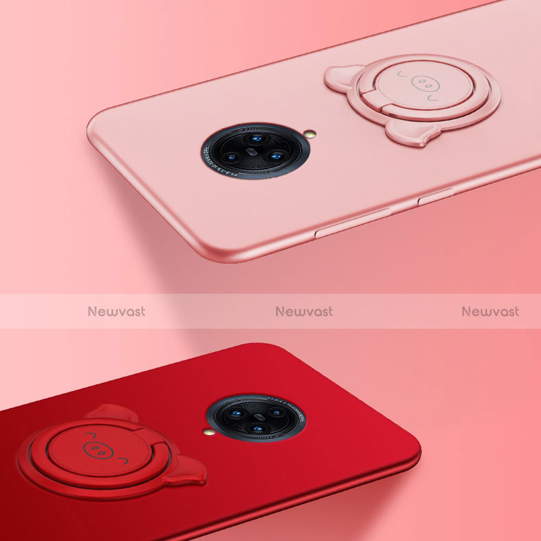 Ultra-thin Silicone Gel Soft Case Cover with Magnetic Finger Ring Stand A05 for Vivo Nex 3 5G