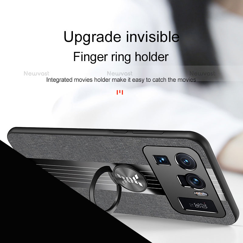 Ultra-thin Silicone Gel Soft Case Cover with Magnetic Finger Ring Stand A05 for Xiaomi Mi 11 Ultra 5G