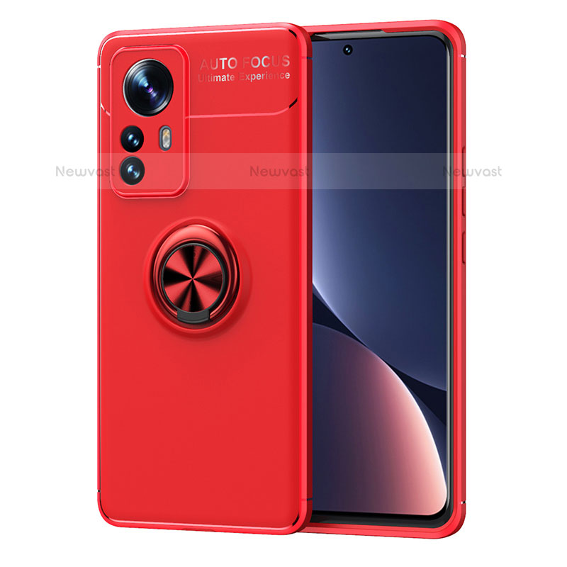Ultra-thin Silicone Gel Soft Case Cover with Magnetic Finger Ring Stand A05 for Xiaomi Mi 12 Pro 5G